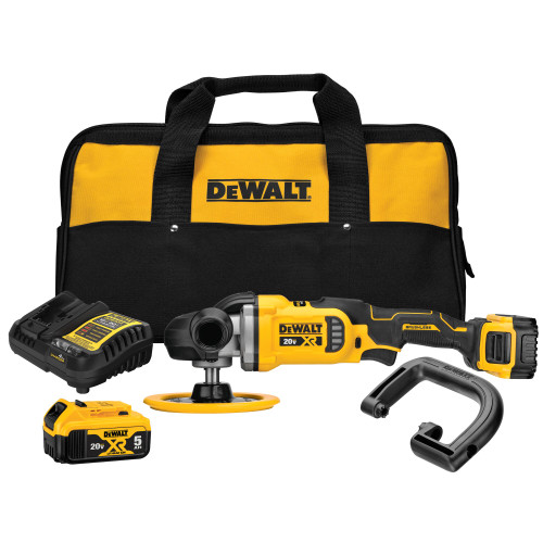 DEWALT DCM849P2 - 20V MAX XR 7" Variable Speed Rotary Polisher Kit (5.0Ah) W/ 2 Batteries And Bag