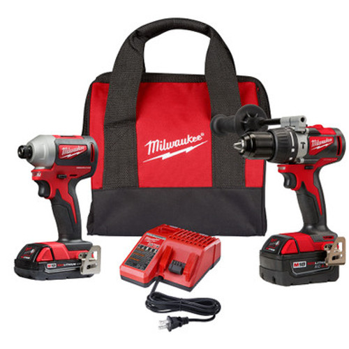 Milwaukee 2893-22CX - M18 Brushless Hammer Drill/Impact Combo Kit 2.0,4.0