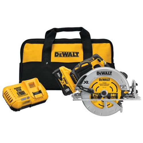 DEWALT DCS574W1 - 20V MAX XR PD 7-1/4" CIRCULAR SAW (8.0AH) W/ 1 BATTERY AND BAG