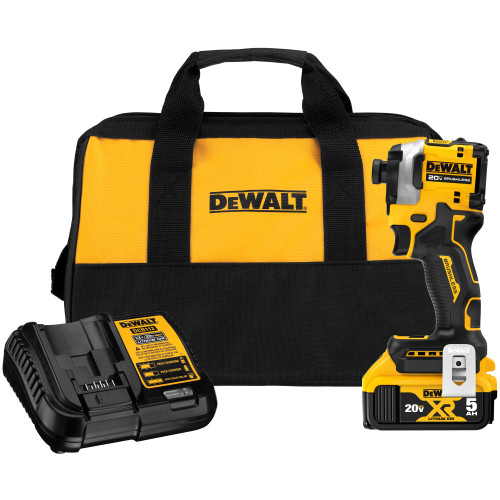 DEWALT DCF850P1 - 20V MAX Atomic 3 Speed 1/4" Impact Driver (5.0Ah) W/ 1 Battery And Bag