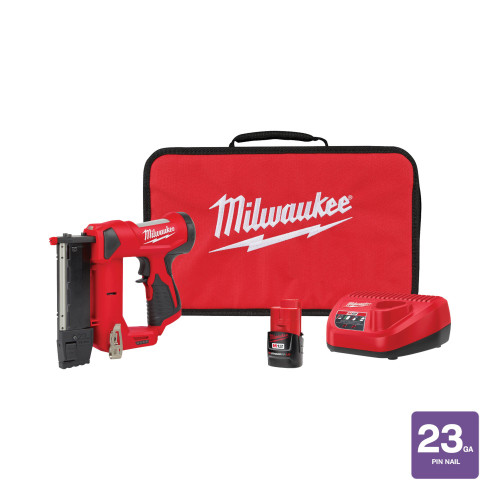Milwaukee 2540-21 - M12, 23 Gauge Pin Nailer Kit