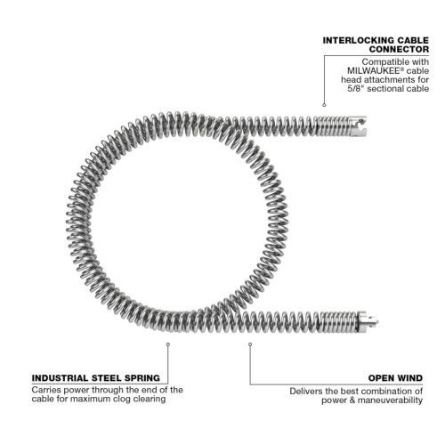 Milwaukee 48-53-2680 - 5/8 In. X 7-1/2 Ft. All-Purpose Open Wind Sectional Cable