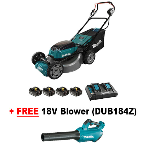 Makita DLM530PT4 - 18Vx2 21" Cordless Lawn Mower with Brushless Motor Kit