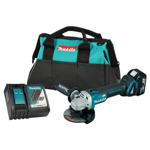 Makita DGA506RTX5 - 18V LXT Brushless Cordless 5" Angle Grinder w/ Slide Switch, ADT & XPT (5.0 Ah Kit)