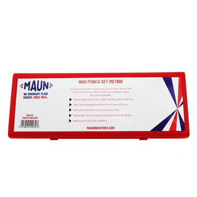 Maun 1000-05 - Wad Punch Set With Centre Punch Metric 5 mm To 32 mm