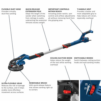 Bosch GTR55-85 - 9 In. Drywall Sander Kit