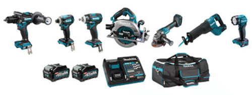 Makita DK0179G701 - 40V max XGT Li-Ion Cordless 7 Tool Combo Kit (4.0 Ah x2)