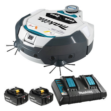 Makita DRC300PT2 - 18V LXT Brushless Cordless 3.0L Smart Robotic Vacuum Kit, w/ Hepa Filter (5.0Ah x 2 Kit)