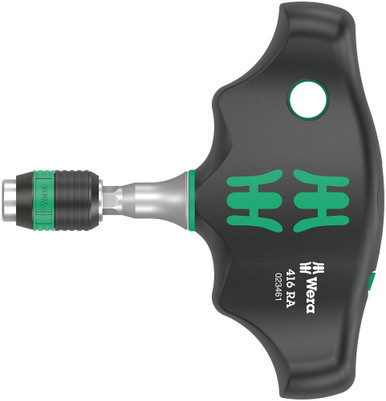 Wera 05023461001 - 416 RA T-handle bitholding screwdriver with ratchet function and Rapidaptor quick-release chuck