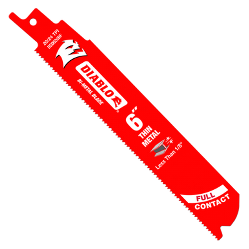 Diablo DS0620BF25C - 6 in. Bi-Metal Recip Blade for Thin Metal (Less than 1/8 in.) (25-Pack)