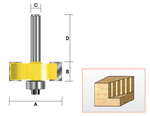 Kempston 307561 - Rabbeting Bit with 4-Bearing set