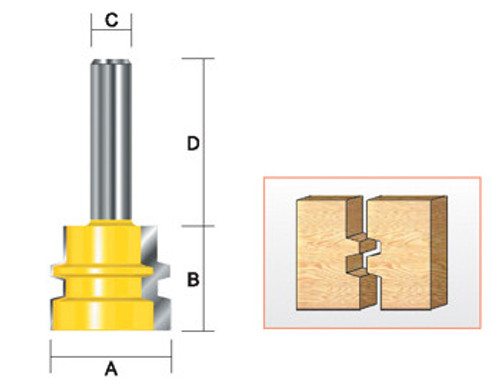 Kempston 608411 - Reversible Glue Joint Bit, 1-1/2" x 1-3/16"