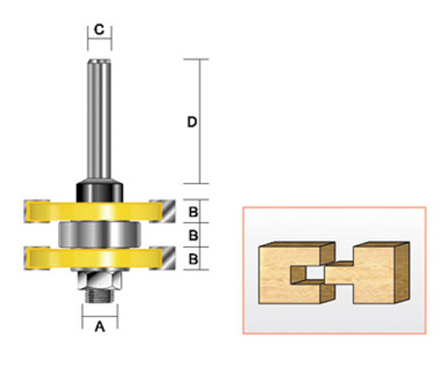 Kempston 609011 - Tongue & Groove Assembly, 3/8" x 1/4"