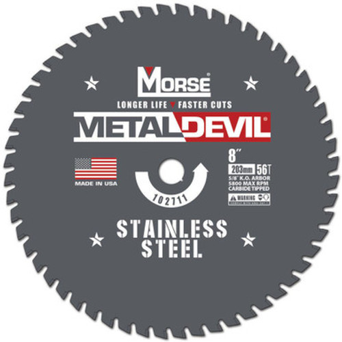 MK Morse CSM856FSSC - 8" x 56 Tooth Stainless Steel Cutting Blade - 5/8" K.O.