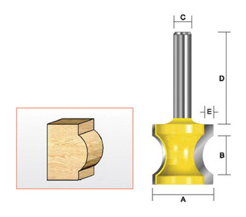 Kempston 329008 - Convex Edging Bit, 7/8" X 3/8"