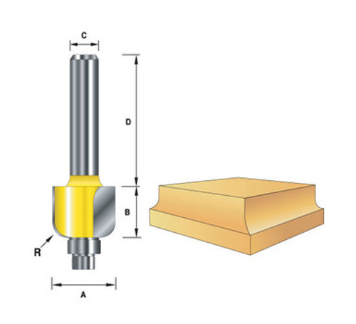 Kempston 98008 - Miniature Cove Bit, 1/8" Radius