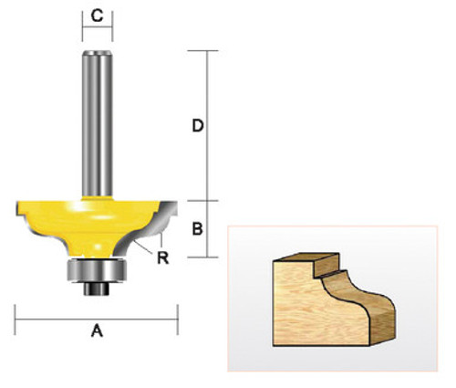 Kempston 310011 - Ogee Fillet Bit, 3/16" Radius