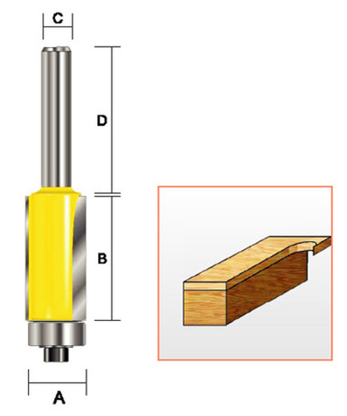 Kempston 151010 - Flush Trim Bit, 3/8" x 1"