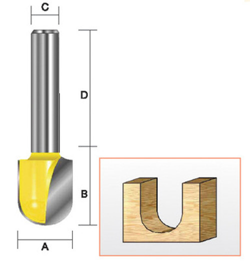 Kempston 204411 - Round Nose Bit, 3/8" x 3/4"