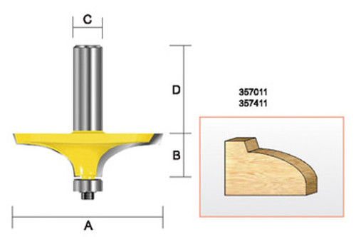 Kempston 357411 - Thumbnail Bit, 2-1/2" x 3/4"