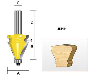 Kempston 358411 - Handrail Bit, 1-3/8" x 1-1/2"