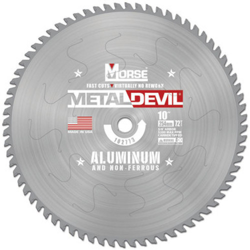 MK Morse CSM1072FNFC - 10" x 72 Tooth Non-Ferrous Metal Cutting Blade