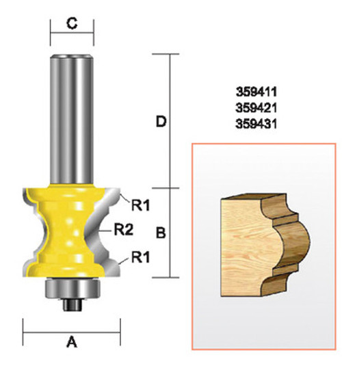 Kempston 359421 - Specialty Molding Bit, 1-1/4" x 1-1/4"