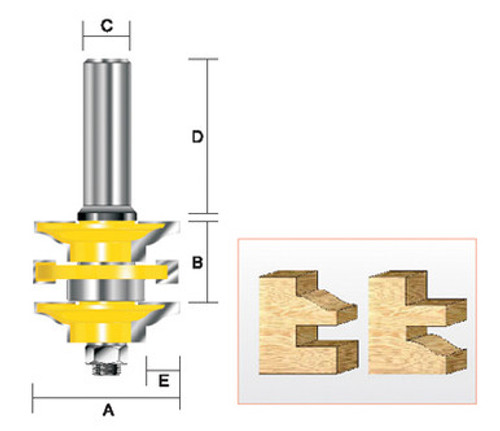 Kempston 412411 - Stacked Rail & Stile Bit - Roman Ogee