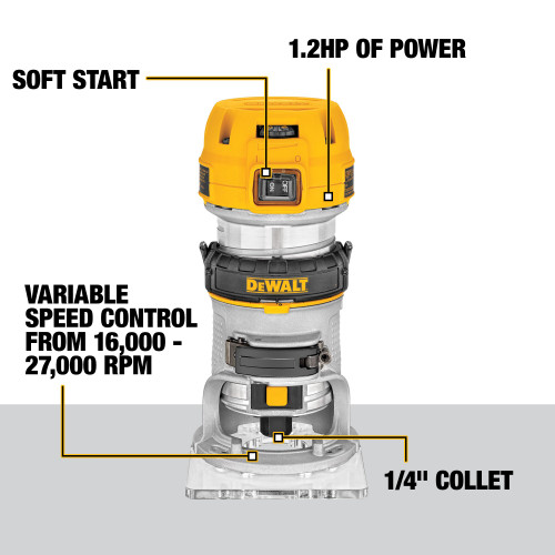 DEWALT DWP611PK - 1.25Hp Compact Router Kit