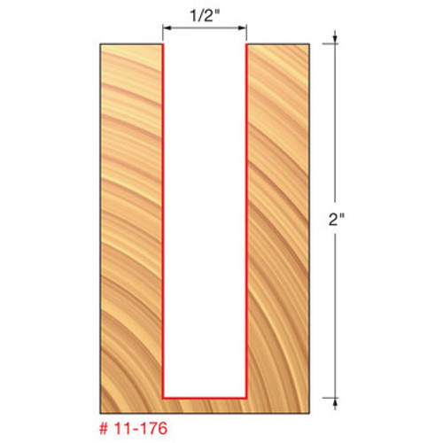 Freud 11-176 - 1/2" (Dia.) Single Flute Straight Bit