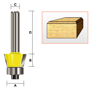 Kempston 157021 - Bevel Trim Bit, 1/2" x 1/2" x 30D