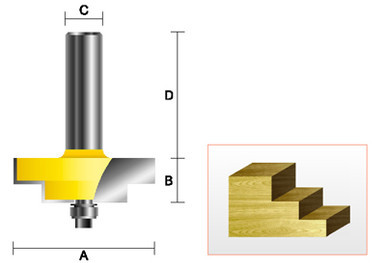 Kempston 343421 - Stepped Rabbet Bit, 1/4" Height, 3/8" x 3/8" Depth