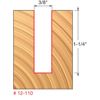 Freud 12-110 - 3/8" (Dia.) Double Flute Straight Bit (Double Grind)