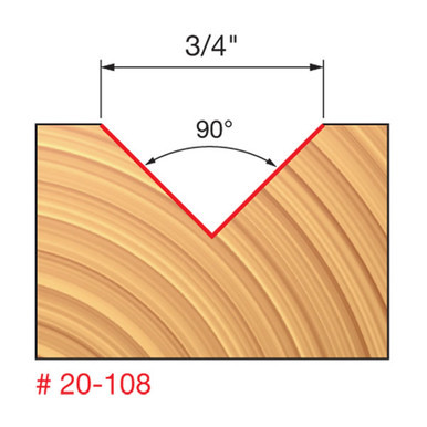 Freud 20-108 - 3/4" (Dia.) V Grooving Bit