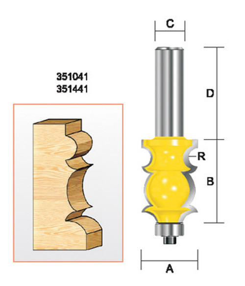 Kempston 351041 - Specialty Molding Bit, 1/8" Radius