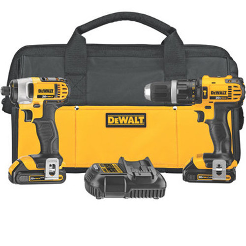 DEWALT DCK285C2 - 20V MAX* Lithium Ion Compact Hammerdrill / Impact Driver Combo Kit (1.5 Ah)