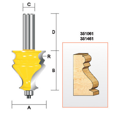 Kempston 351061 - Specialty Molding Bit, 5/64" Radius