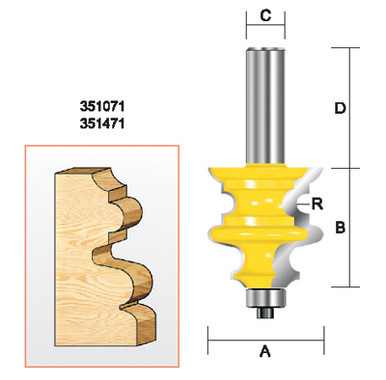Kempston 351071 - Specialty Molding Bit, 1/16" Radius
