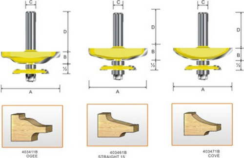 Kempston 403471B - Raised Panel Bit w/back cutter, Cove