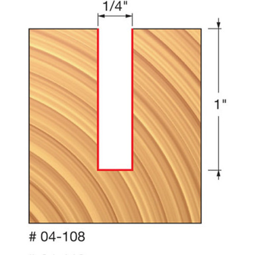 Freud 04-108 - 1/4" (Dia.) Double Flute Straight Bit