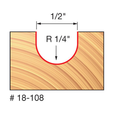 Freud 18-108 - 1/4" Radius Round Nose Bit