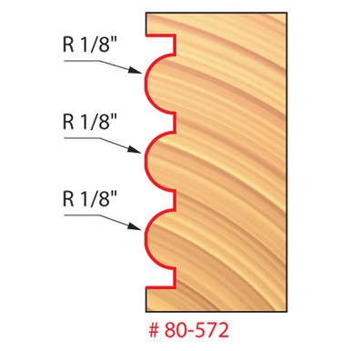 Freud 80-572 - 1/8" Radius Triple Beading & Fluting Bit