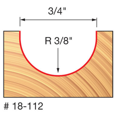 Freud 18-112 - 3/8" Radius Round Nose Bit