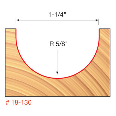 Freud 18-130 - 5/8" Radius Round Nose Bit