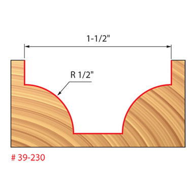 Freud 39-230 - 1/2" Radius Ovolo Bit