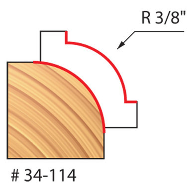 Freud 34-114 - 3/8" Radius Rounding Over Bit
