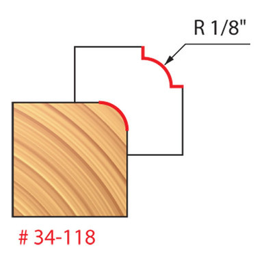 Freud 34-118 - 1/8" Radius Rounding Over Bit