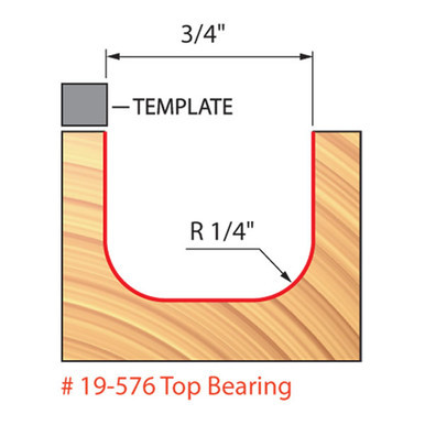 Freud 19-576 - 1/4" Radius Dish Carving Bit