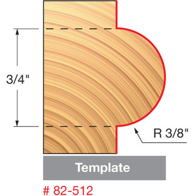 Freud 82-512 - 3/8" Radius Half Round Bit with Bearing