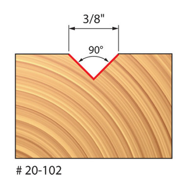 Freud 20-102 - 3/8" (Dia.) V Grooving Bit